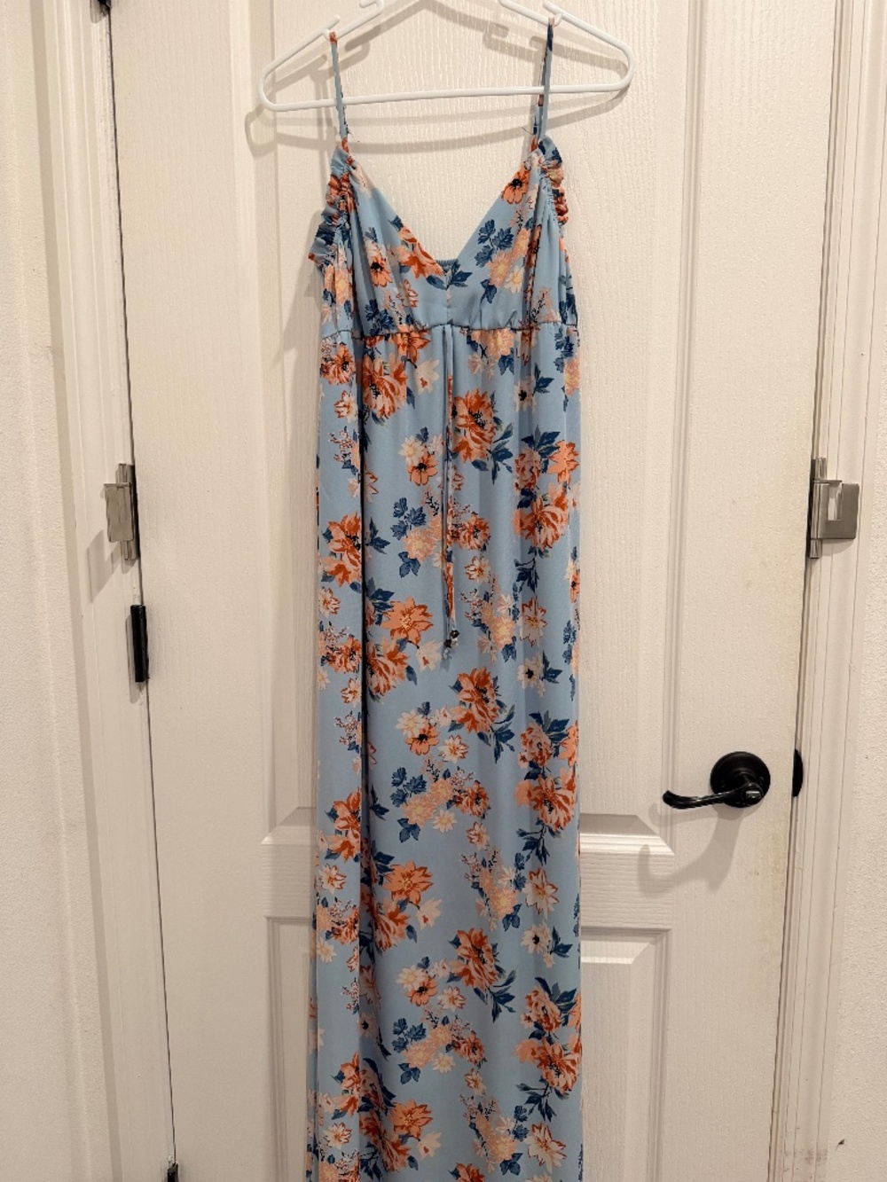 City Studio Blue Floral V-Neck Maxi Dress S